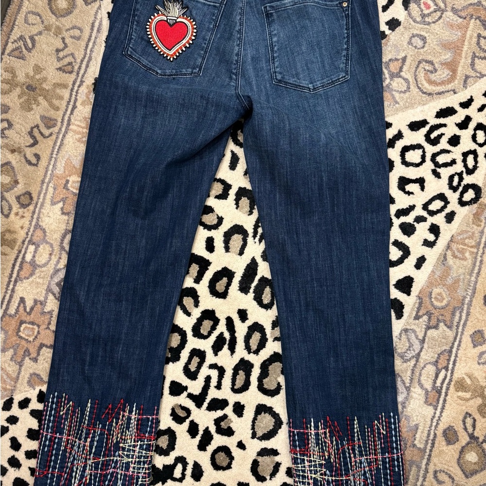 SOLD embroidered Denim RAFFAELLO ROSSI Blue Premium Denim Jeans
